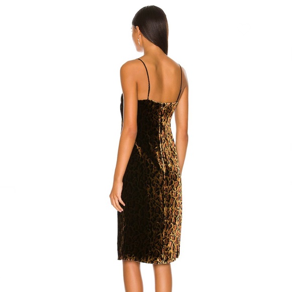 NEW L’AGENCE REVOLVE LEOPARD PRINT VELVET SLIP DRESS - Picture 6 of 11